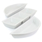 4 Piece Fine Ceramic Sectional Tray Set with Acacia Wood Base /Tray