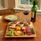 13 Inch Bamboo Cheese Board/Charcuterie Platter with 3 Ceramic Bowls with Bamboo Spoons & Cheese Markers
