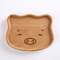 Cute Pig Shape Wooden Bamboo Dinner Plates for Kids