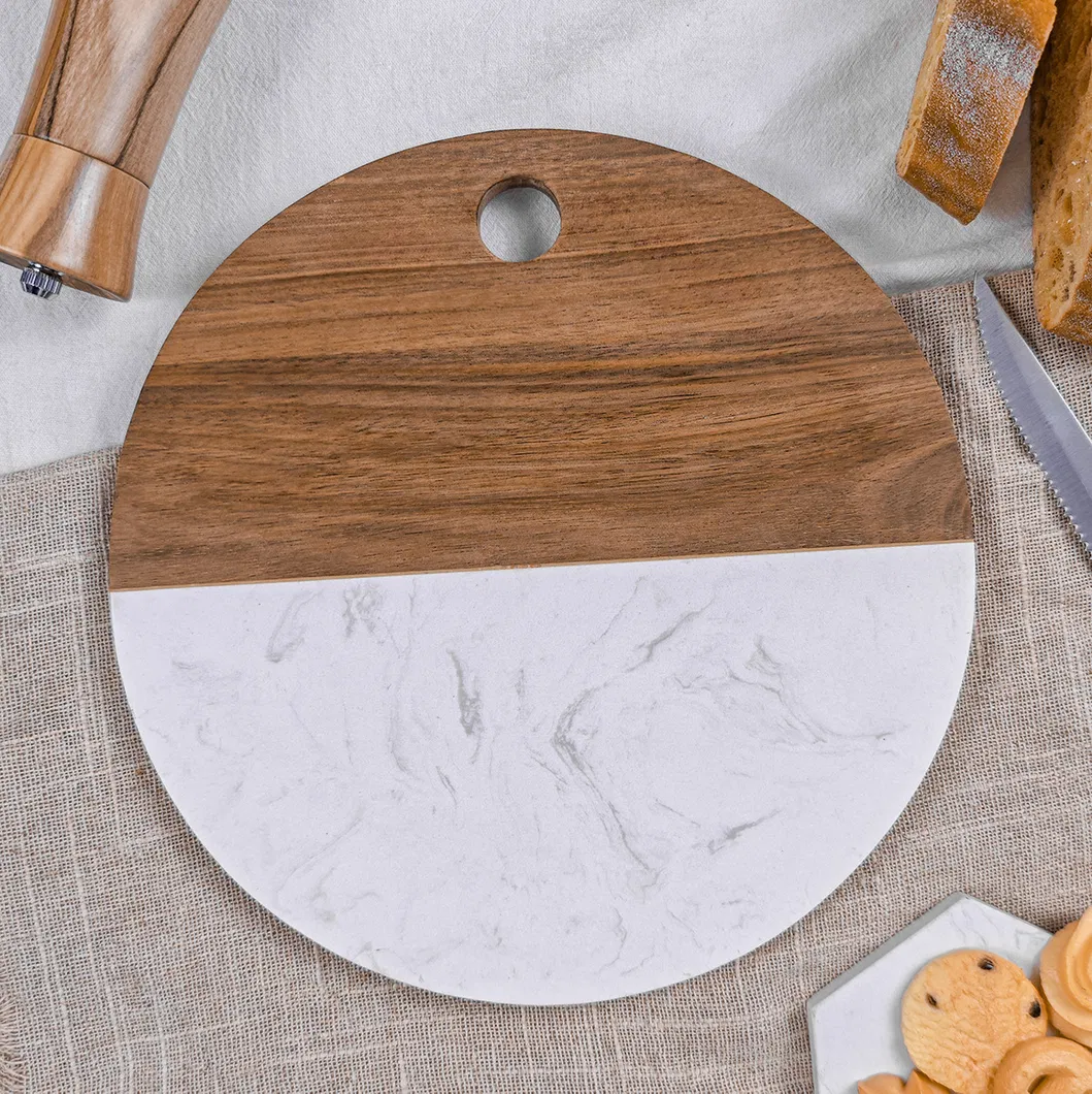 Wood Marble Cutting Board Serving Board for Steak, Fruits, Bread, Cheese