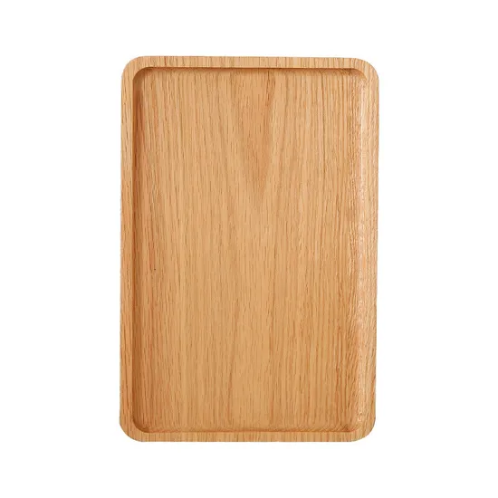 Beech Wood Serving Tray Dinner Snack Plates in Rectangular Shape