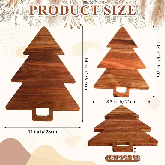 Christmas Tree Shape Wood Cutting Board for Gift