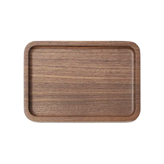 Custom Rectangular Round and Square Black Walnut Wooden Serving Tray / Dinner Plate