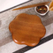 8 - Inch Petal - Shaped Ebony Wooden Dinner, Fruit, Bread, Dessert Plates Set