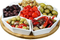 6-Compartment White Ceramic Appetizer and Condiment Server Set with Bamboo Tray