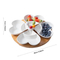Heart-Shaped Ceramic Serving Bowls and Plates with Rotating Bamboo Serving Platter