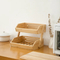 2 - Tier Bamboo Countertop Storage Basket for Fruits, Vegetables and Cakes
