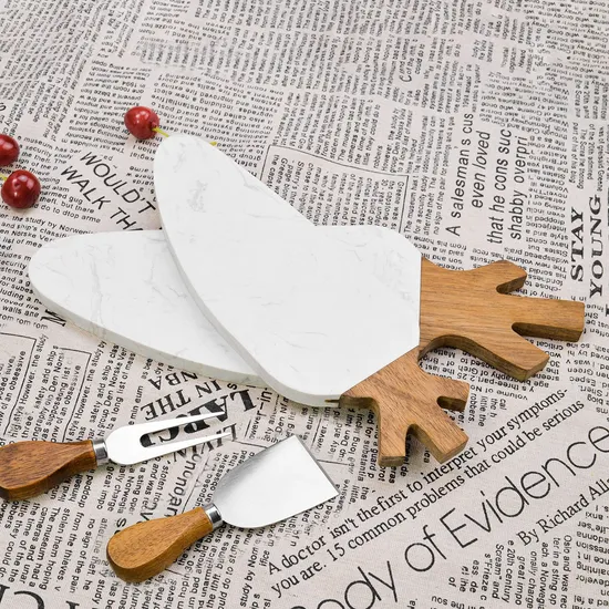 Carrot Shape Marble Wood Cheese Board for Kitchen