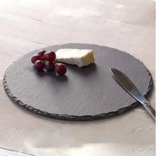 Round Shape Slate Serving Board for Snack / Cheese / Meat