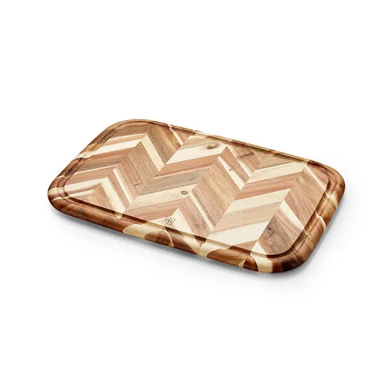 Large Rectangle Herringbone Pattern Wood Cutting Board for Kitchen