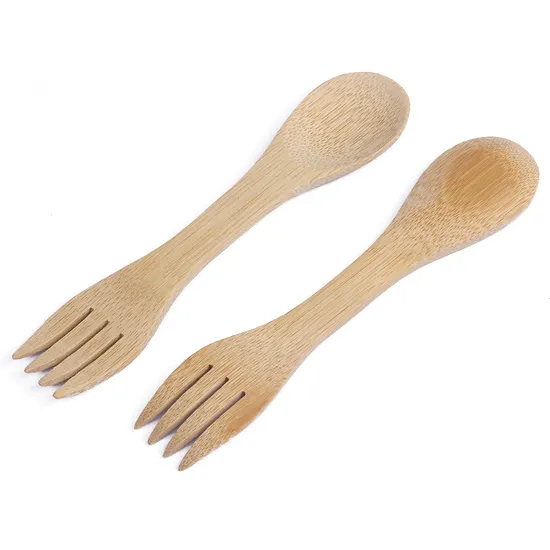 Supply Reusable Bamboo Spork Set Bamboo Fork and Spoon