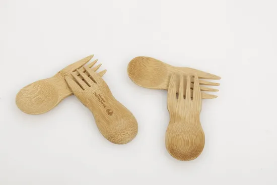 Natural Reusable Mini Bamboo Stubby Spork Set for Camping