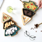 Christmas Tree - Shaped Bamboo Tree Tray with 3 White Removable Ceramic Snack Appetizer Plates