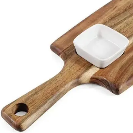 Manufacture Cheese Cutting Board Set Charcuterie Board Set Cheese Serving Platter with Ceramic Bowls