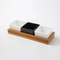 3 Divided Rectangle Bamboo Serving Tray with Ceramic Dishes for Snack /Sauce