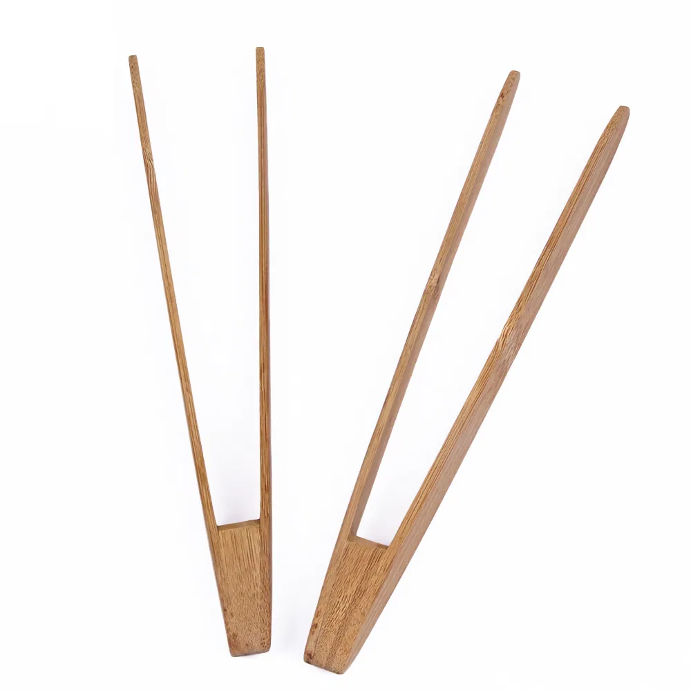 Bamboo Wood Tongs for Charcuterie, Toaster, Food and Kitchen