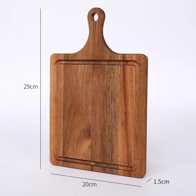 Eco - Friendly Wood Cutting Board with Juice Groove and Handle