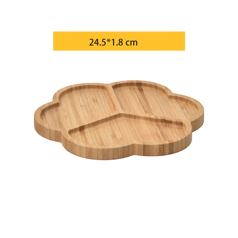 3 Divided Bamboo Dinner Plate for Kitchen