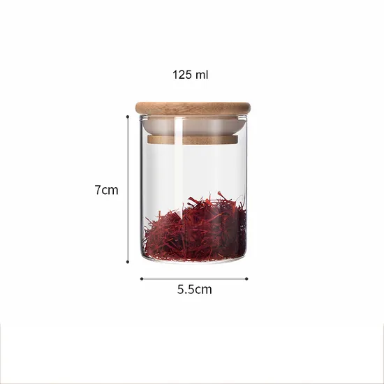 Borosilicate Glass Storage Jar with Bamboo Lid for Nut Cookie Biscuits Candy Coffee Food Packaging