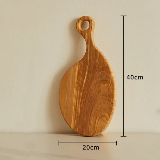 Custom Kitchen Designs Olive Wood Serving Platter Cheese Board with Handle