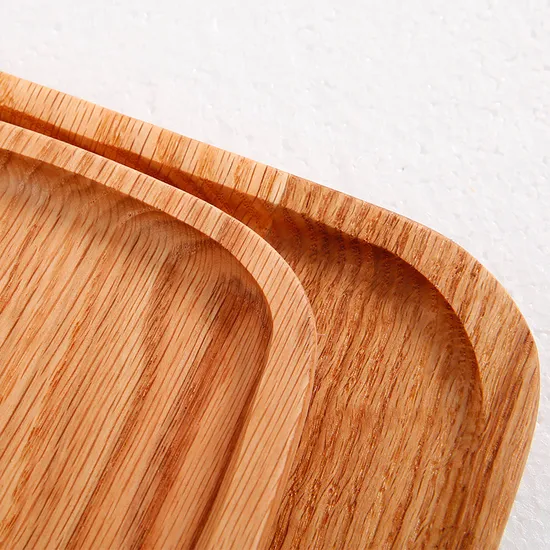 Custom Rectangle and Square Oak Wooden Tray for House Use