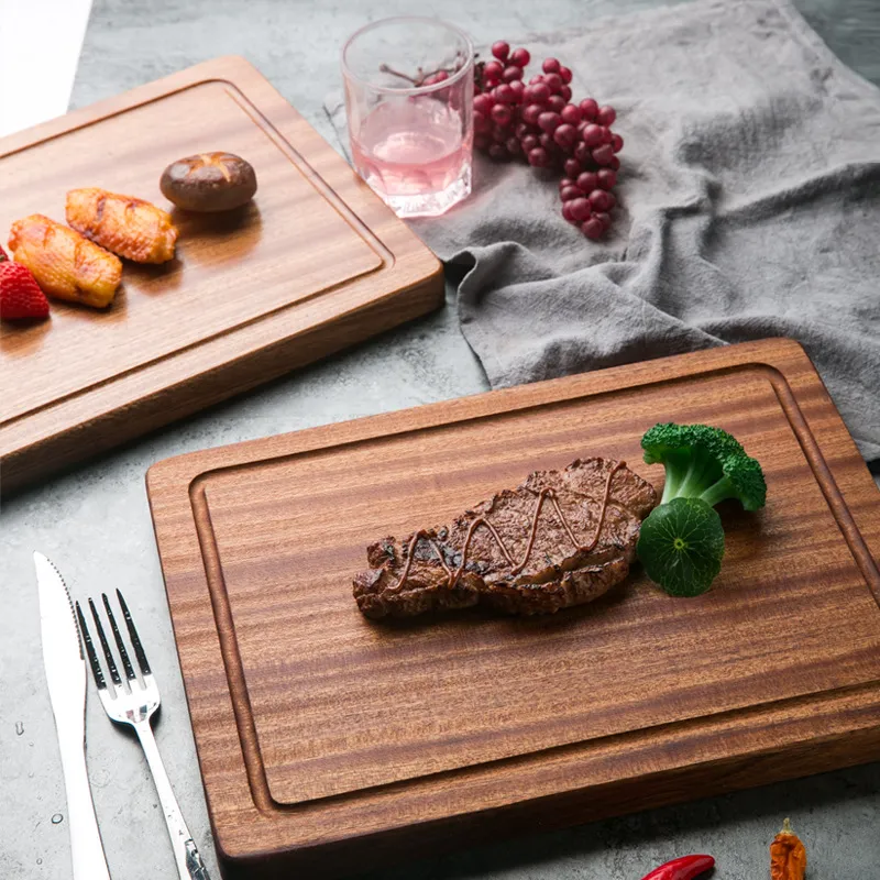 Rectangle Ebony Wood Chopping Board with Juice Groove