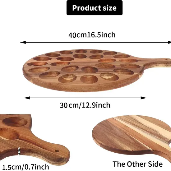 Paddle Shape Large Wooden Egg Tray Egg Crate Holder Egg Organizer Egg Holder with Handle