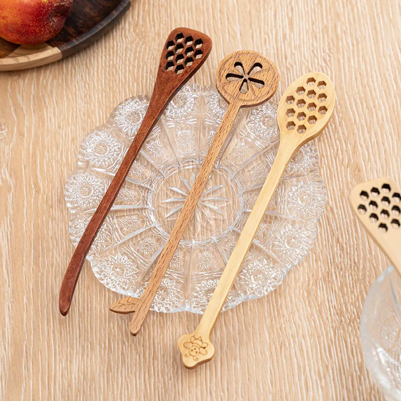 Long Handle Coffee Stirring Spoon Honey Wooden Spoon Wooden Mixing Stick