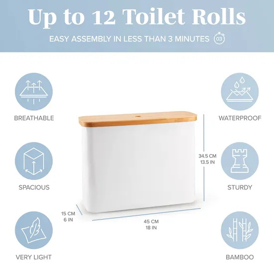 White Color Bathroom Toilet Paper Storage Basket