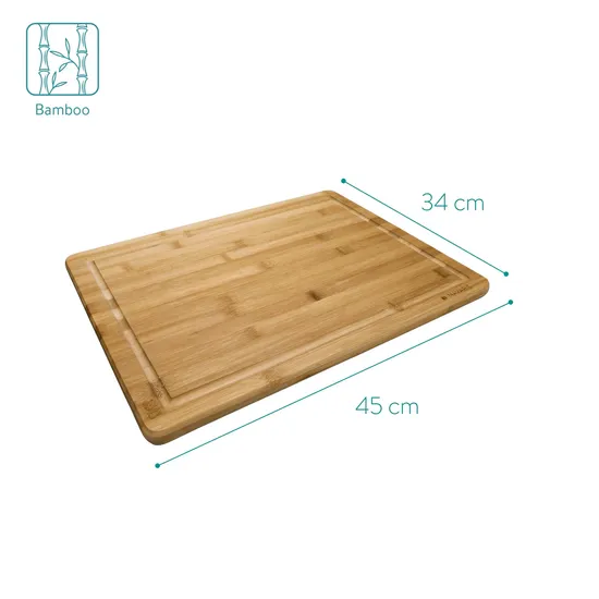Premium Large Bamboo Cutting Board with Juice and Crumb Groove