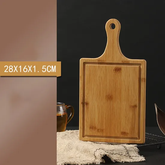 Sustainable Round Bamboo Fruit and Bread and Cheese Serving Board with Handle