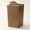 Smooth - Finished Ash Wood Waste Basket with Lid for Bedroom