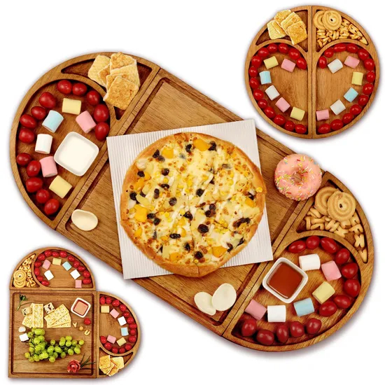 Eco-Friendly Acacia Wood Cheese Serving Tray for Entertaining