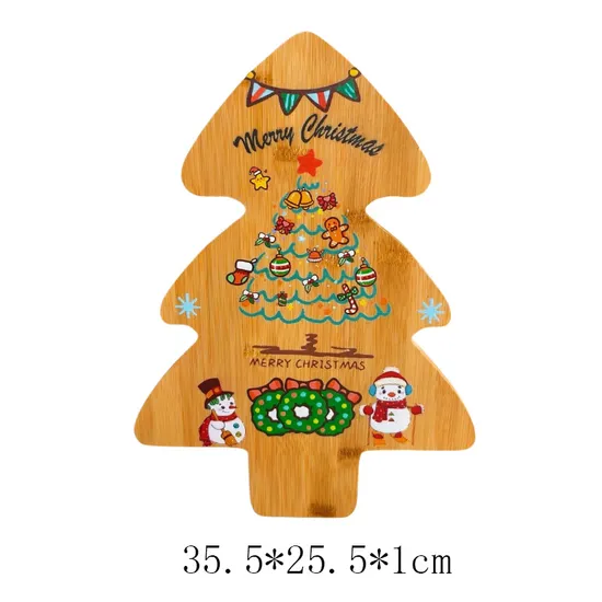 Custom Christmas Tree Shape Bamboo Cutting Board Serving Board Cheese Board