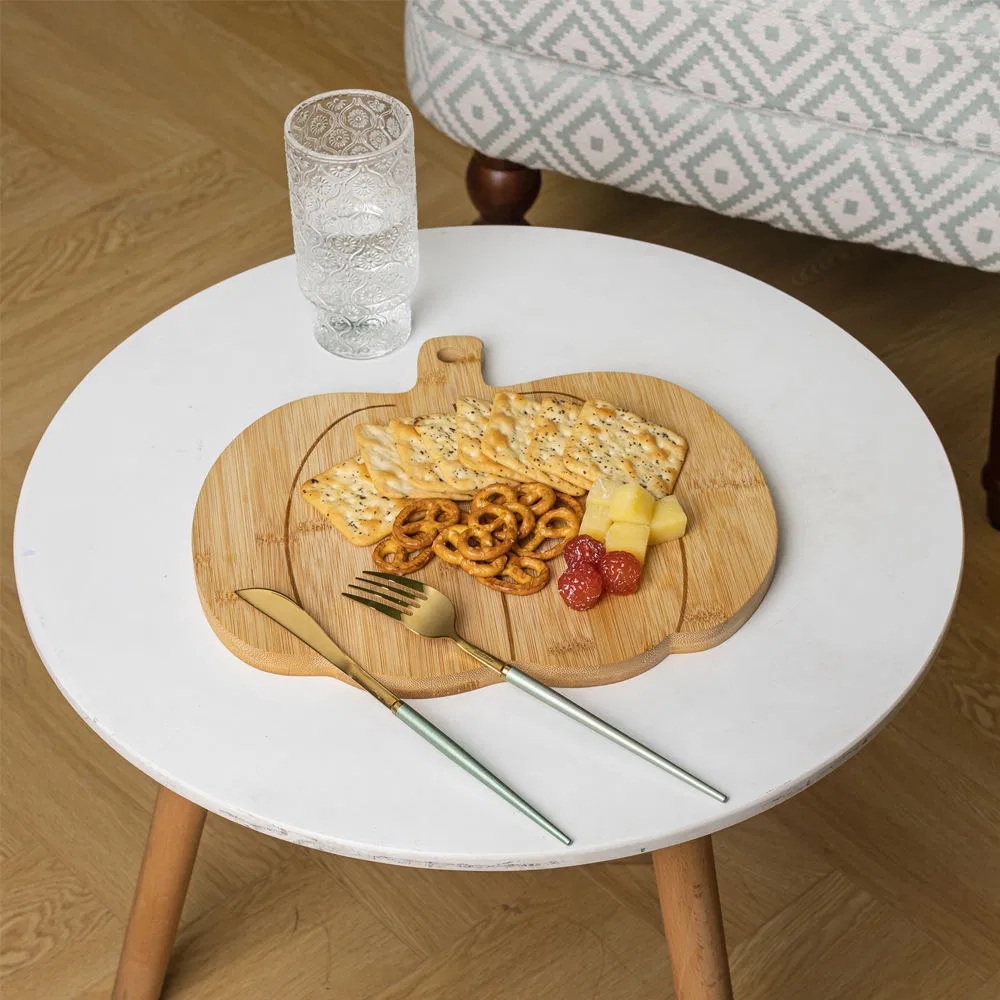 Pumpkin Shaped Bamboo Serving Board Cutting Board for Cheese / Appetizer