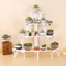 4-Layer Ladder Style Wooden Flower Rack Flower Shelf for Garden and Living Room
