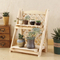 2 Tier Folding Wooden Flower Stands Plant Display Shelf Storage Rack Ladder Stand Rack