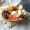 Portable Compact Solid Wood Camping Table Wine Picnic Table with Sturdy Legs