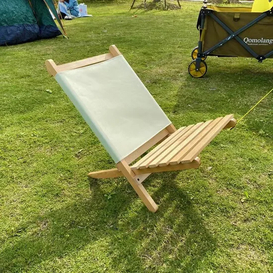 Portable Foldable Beech Wood Relaxing Chair Camping Chair for Deck, Garden, Backyard & Lawn, Fire Pit (Beech)