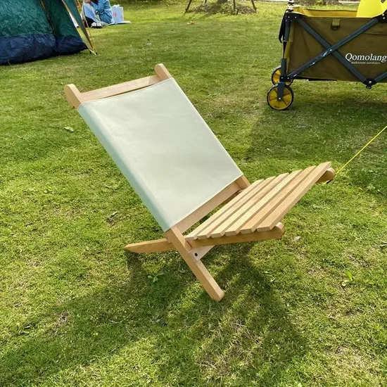 Portable Foldable Beech Wood Relaxing Chair Camping Chair for Deck, Garden, Backyard & Lawn, Fire Pit (Beech)