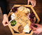 Multifunctional Hexegonal Shape Smart Engraved Bamboo Serving Board Cutting Board Set of 2