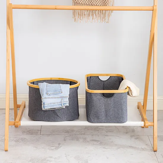Foldable Fabric Laundry Basket Desktop Storage Box for Bathroom