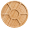 Bamboo Nuts Storage Platter Tray Snacks Plates with 5 Dining Grids