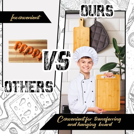 Eco-Friendly Bamboo Cutting Board for Fruits with Handle