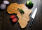 Unique Africa Shaped Bamboo Serving and Cutting Board for Kitchen