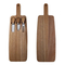 Long Acacia Wood Cheese Board with Cutlery Set for Outdoor Camping