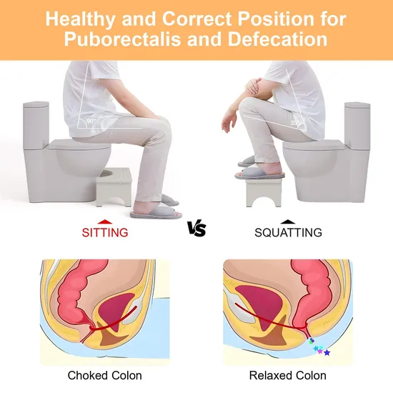 White Color Non - Slip Bamboo Toilet Foot Stool for Children