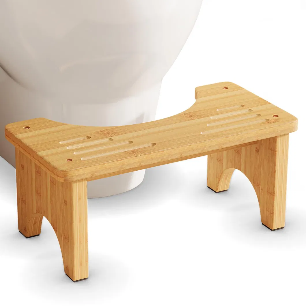 Natural Non - Slip Bamboo Squatting Toilet Stool for Adults and Children