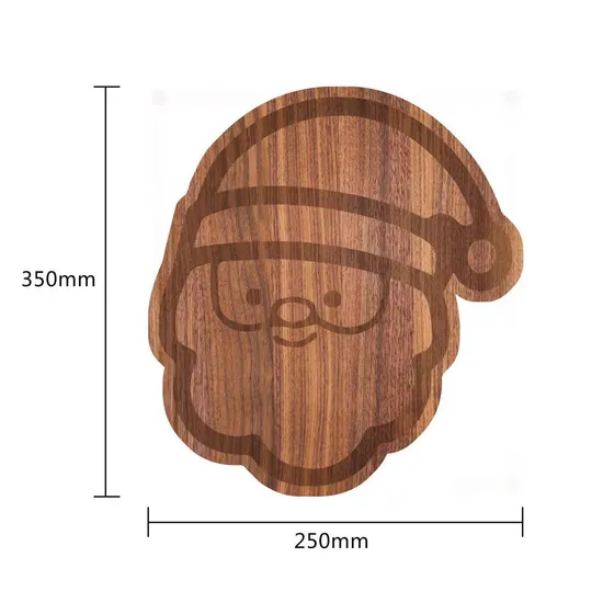 Personalized Kitchen Tools Santa Claus Acacia Wood Candy Dish Serving Board / Tray