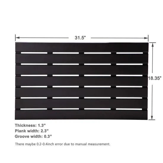 Black Bamboo Shower Mat Bath Mat for Household Use
